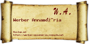 Werber Annamária névjegykártya